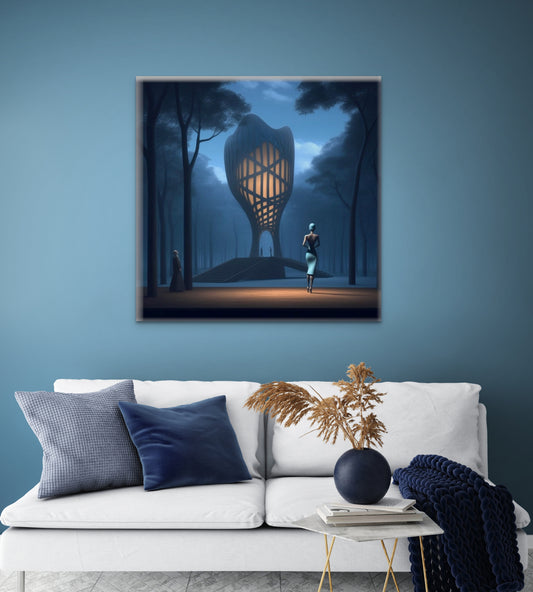 Lighthouse In The Forest-Canvas Gallery Wraps