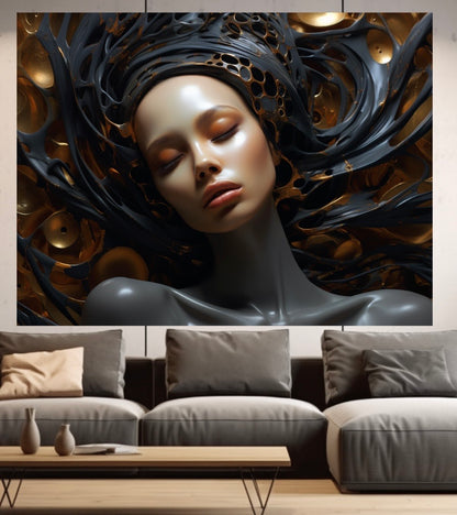 Black art- parametric Figurative art-Canvas Gallery Wraps