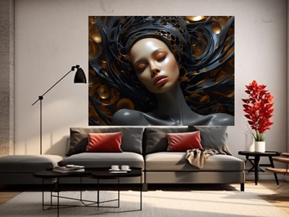 Black art- parametric Figurative art-Canvas Gallery Wraps