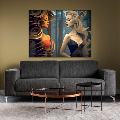 Mirror-abstract-Canvas Gallery Wraps