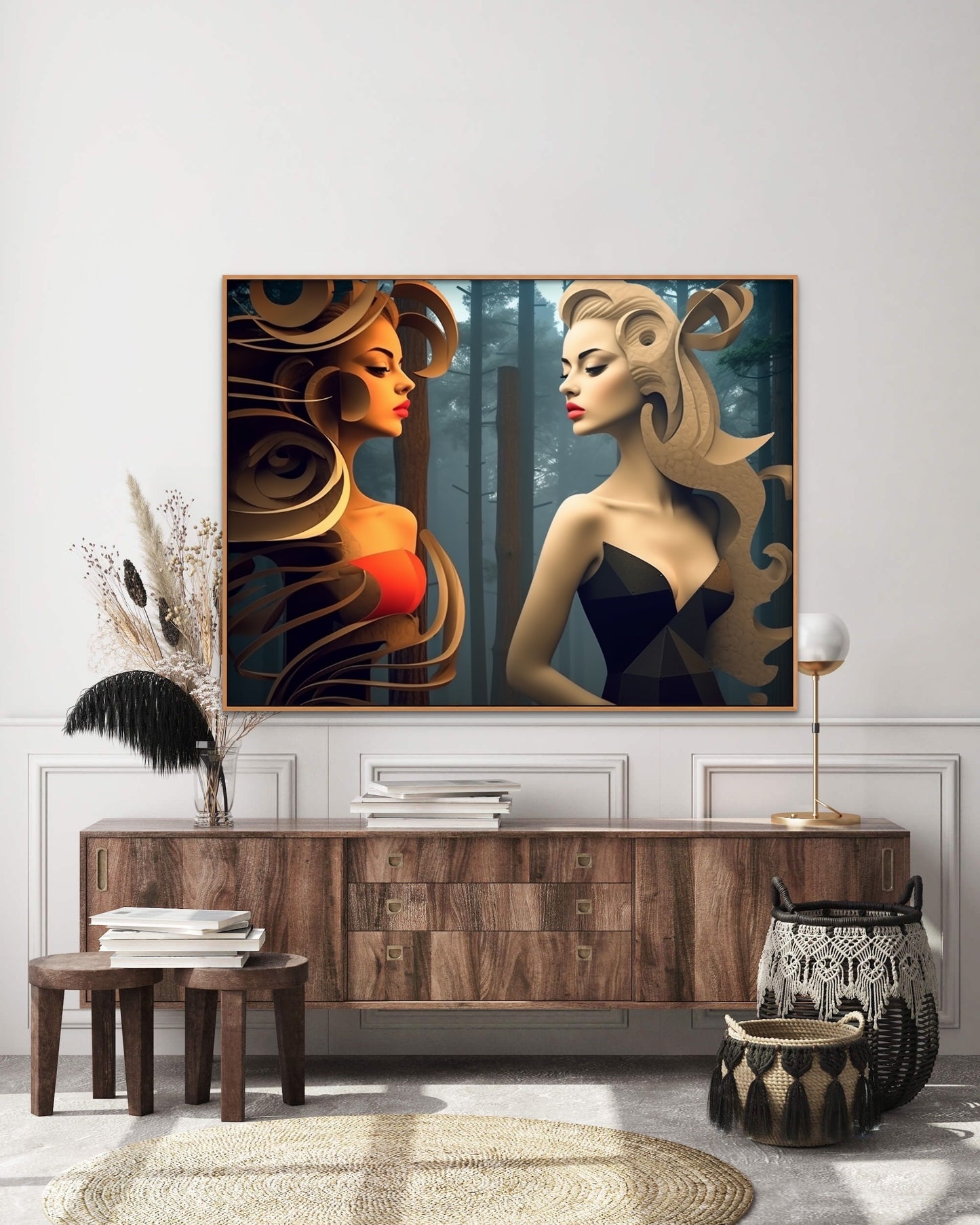 Mirror-abstract-Canvas Gallery Wraps