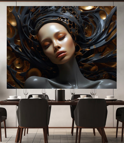 Black art- parametric Figurative art-Canvas Gallery Wraps