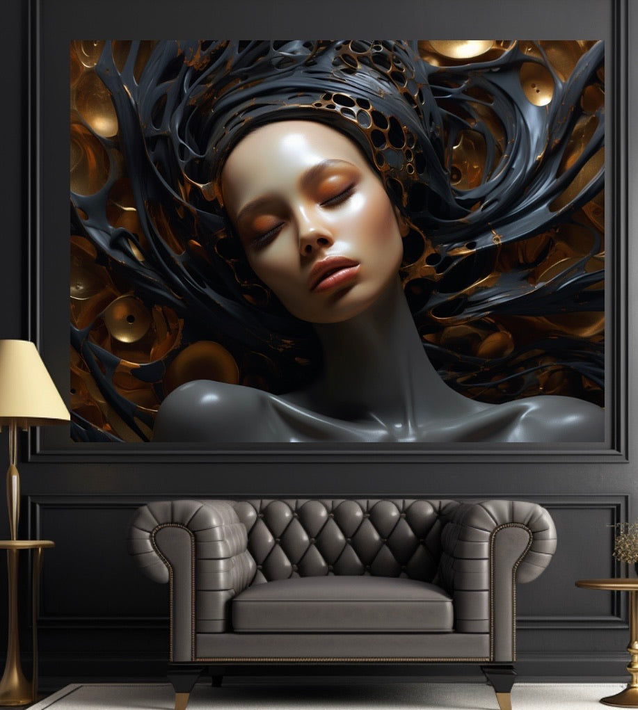 Black art- parametric Figurative art-Canvas Gallery Wraps