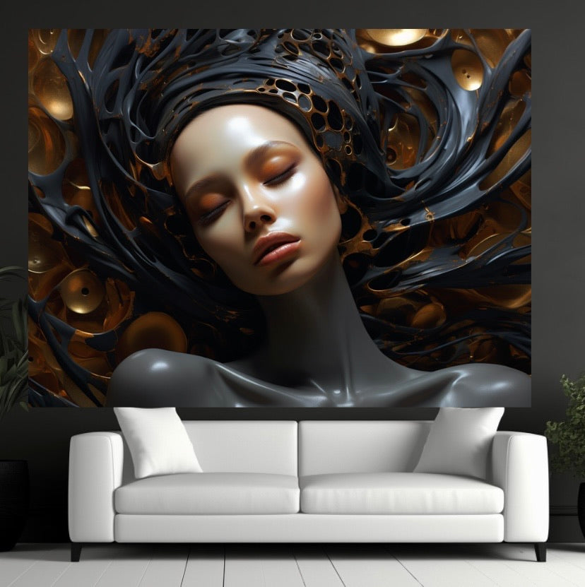 Black art- parametric Figurative art-Canvas Gallery Wraps