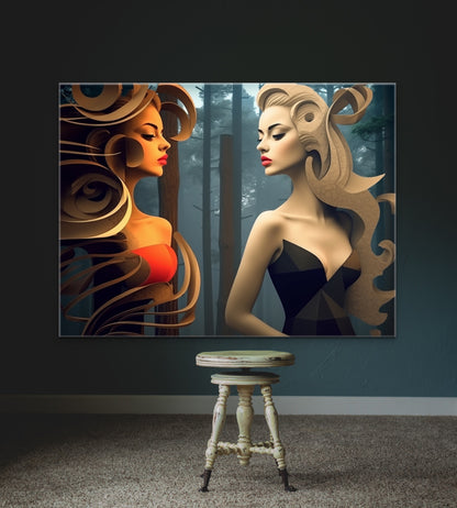 Mirror-abstract-Canvas Gallery Wraps