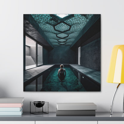 Swimming girl: Enigmatic Oasis by Stefanos Drakos-Canvas Gallery Wraps