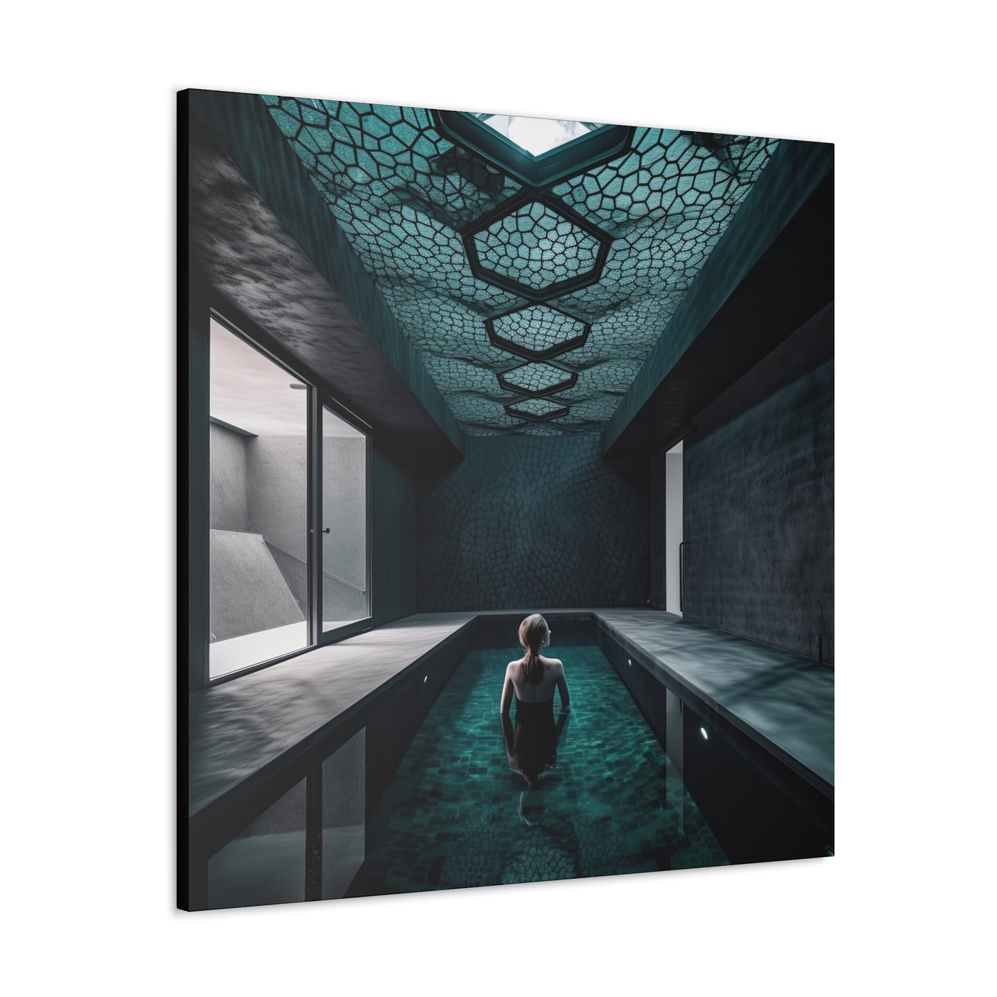 Swimming girl: Enigmatic Oasis by Stefanos Drakos-Canvas Gallery Wraps