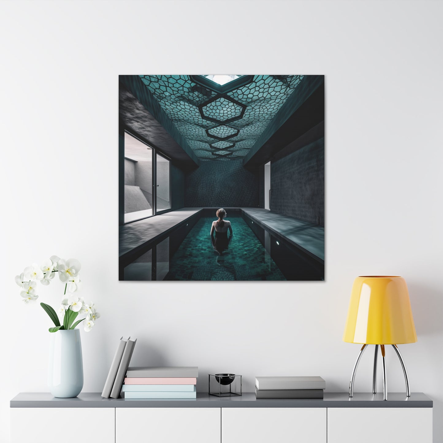 Swimming girl: Enigmatic Oasis by Stefanos Drakos-Canvas Gallery Wraps